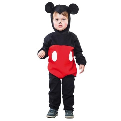 Fantasia infantil de Mickey Mouse com capuz e orelhas redondas pretas