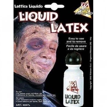 Embalagem de látex líquido para maquilhagem de festa com frasco branco e tampa preta