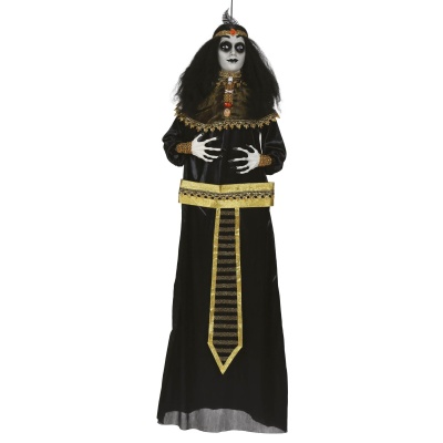 Fantoche decorativo com vestido preto e detalhes dourados