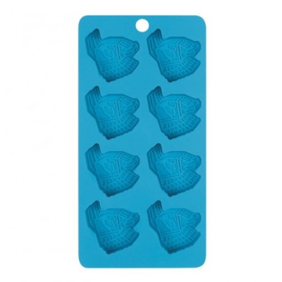 Forma de silicone azul com cavidades em relevo para gelo ou chocolate