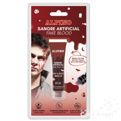 Embalagem de tubo de sangue artificial Alpino para maquilhagem de rosto e corpo
