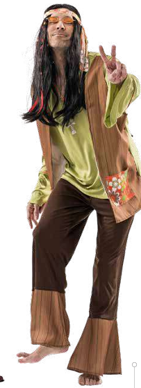 Pessoa com roupa estilo hippie e óculos de sol alaranjados