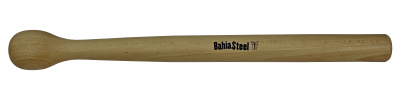 Baqueta de madeira clara com texto BahiaSteel