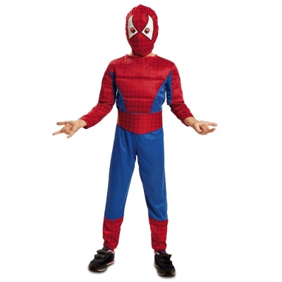 Fato de criança Spider-Man vermelho e azul com máscara e ténis pretos