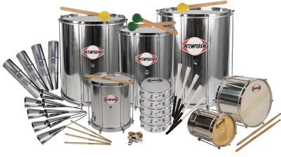 Conjunto de instrumentos de percussão em aço inoxidável com etiquetas TEMPORANEA