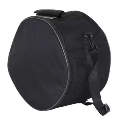 Bolsa redonda preta com alça e fecho de correr