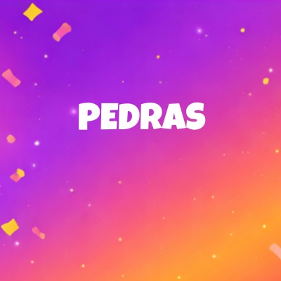 Plano de fundo com cores em degradê e texto PEDRAS