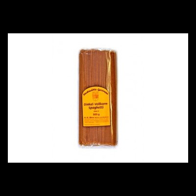 Pacote transparente de esparguete integral com etiqueta amarela