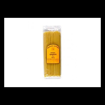Pacote de esparguete Dinkel-Spaghetti 500g em embalagem plástica transparente