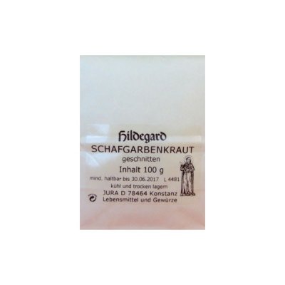 Pacote branco de Schafgarbenkraut cortado, 100 g, marca Hildegard