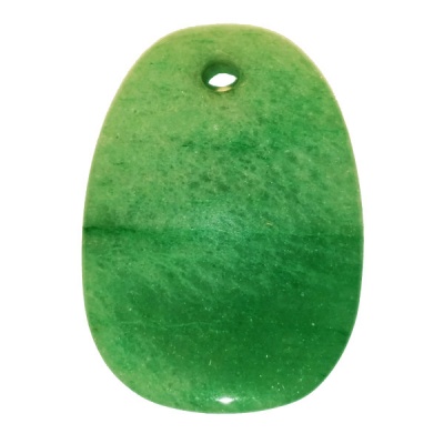 Pendente oval de jade verde com furo na parte superior
