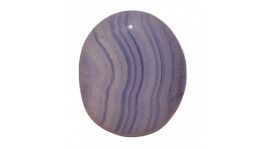 Pedra azul lilás oval com padrões listrados