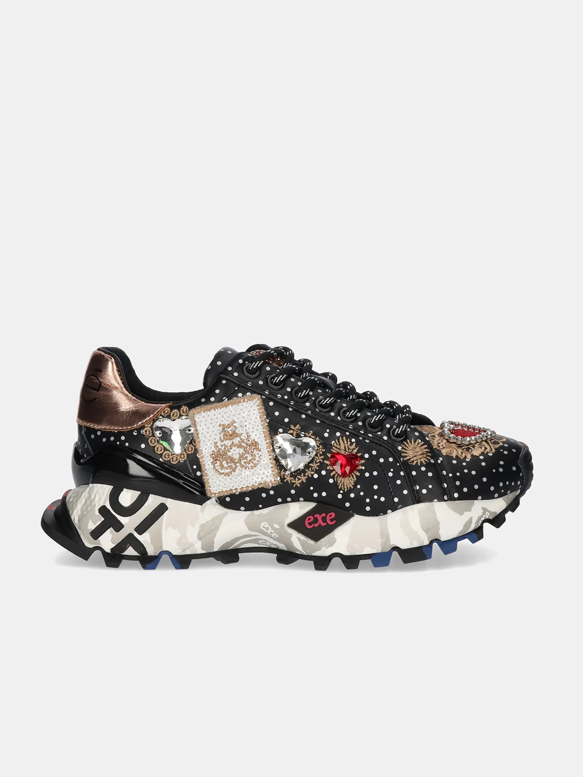 EXÉ :: 134-211 LEATHER BLACK CHAMPAGNE EXÉ :: 134-211 LEATHER BLACK CHAMPAGNE