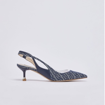 LIU JO :: Sandálias slingback em jacquard de denim