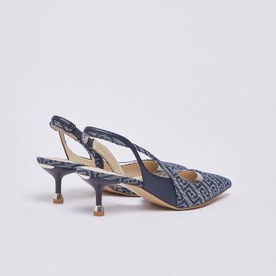 LIU JO :: Sandálias slingback em jacquard de denim