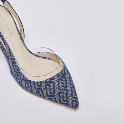 LIU JO :: Sandálias slingback em jacquard de denim