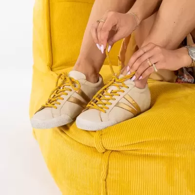 ABF-97 :: Sapatilhas LANA BEIGE/GOLD