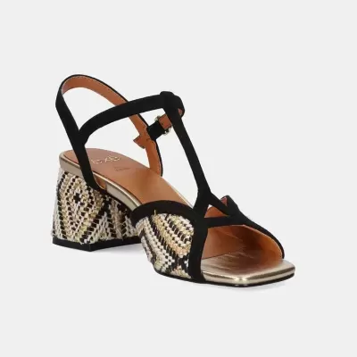 EXÉ :: Sandálias POLINA-405 BLACK/GOLD