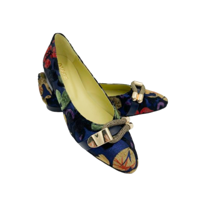 INVOGUE :: Sapatos Flores Azuis