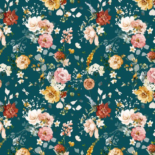 ESTAMPADO DIGITAL - FLOWERS PETROL ESTAMPADO DIGITAL - FLOWERS PETROL