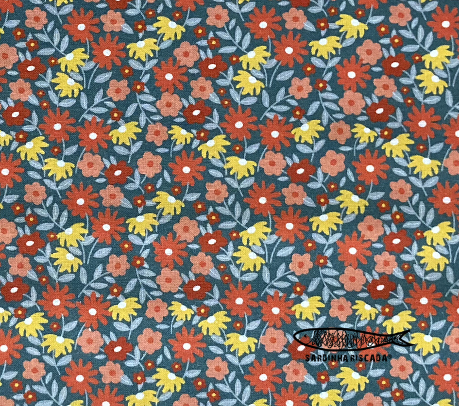 Algodão orgânico - Flores Coloridas Algodão orgânico - Flores Coloridas