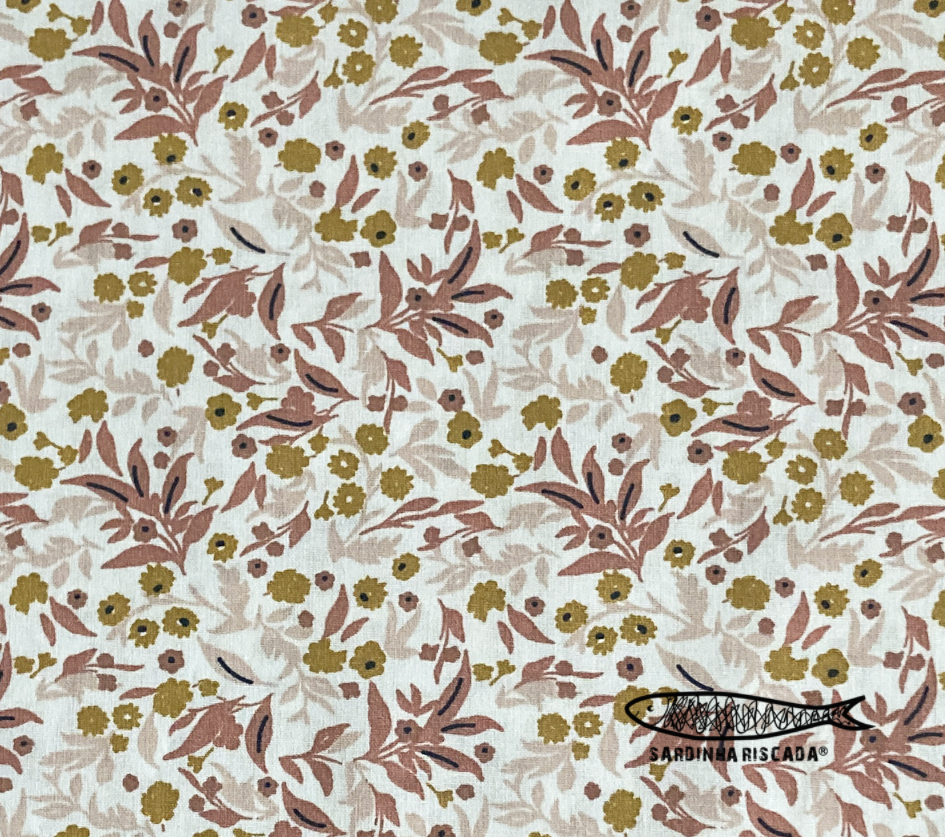 Flores campestres - Ramagem Salmão Flores campestres - Ramagem Salmão