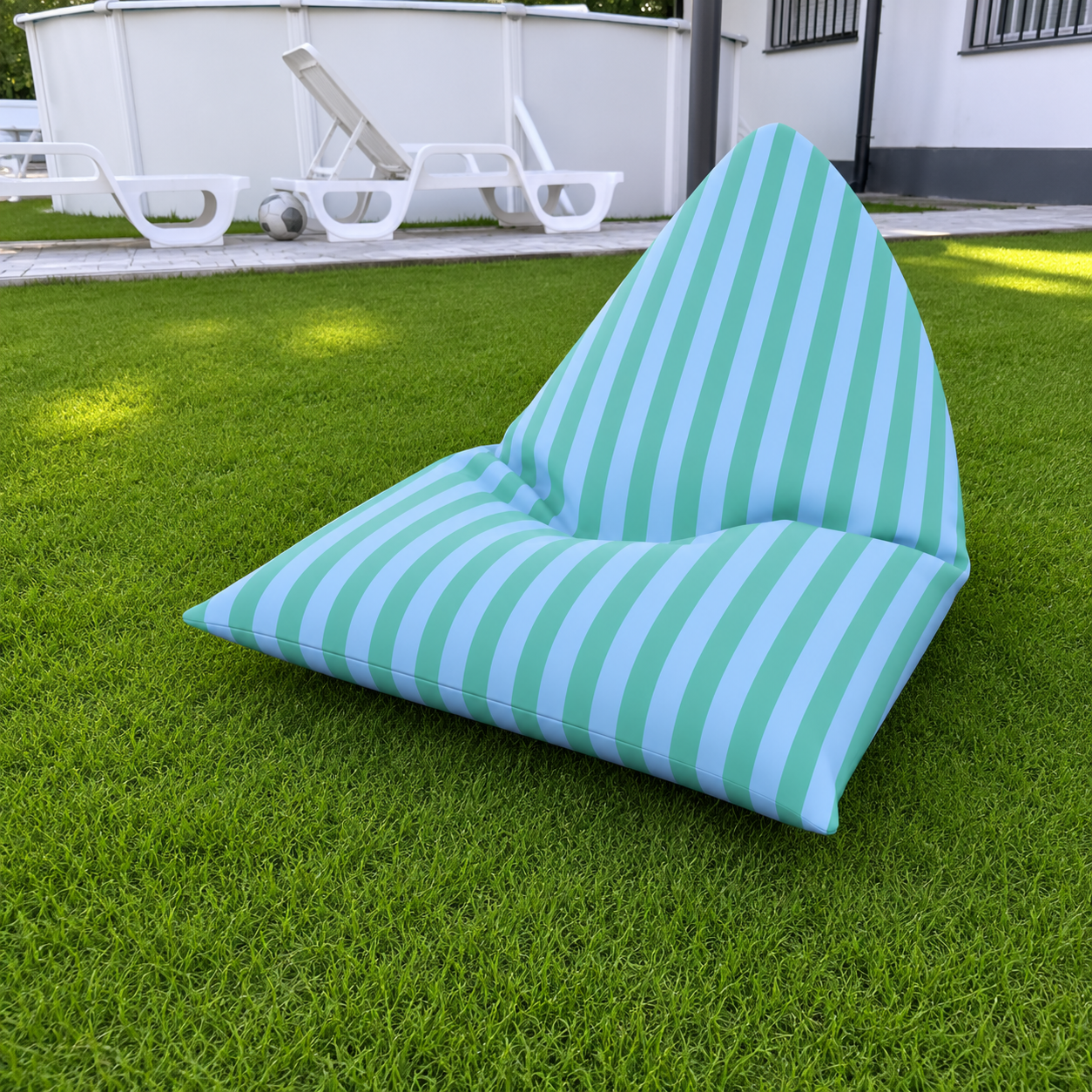Puff de praia - Risca Verde e Azul Puff de praia - Risca Verde e Azul