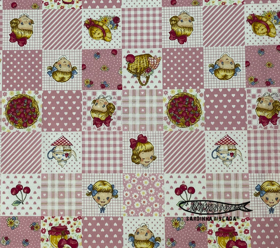 Margret & Sophie - Small squares - Pink Margret & Sophie - Small squares - Pink