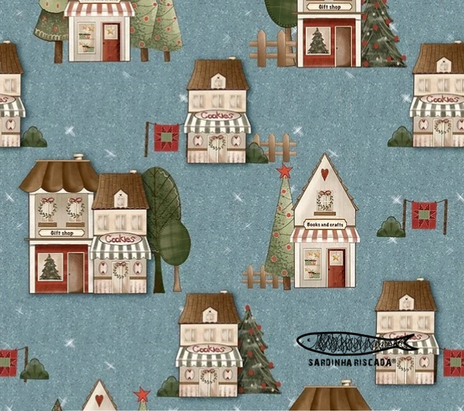 Casinhas de Natal Azul Casinhas de Natal Azul