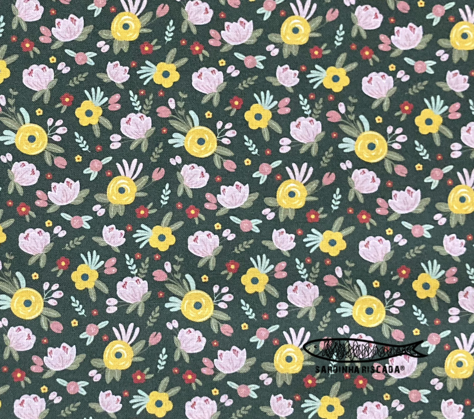 Algodão orgânico - Flores Amarelas Algodão orgânico - Flores Amarelas