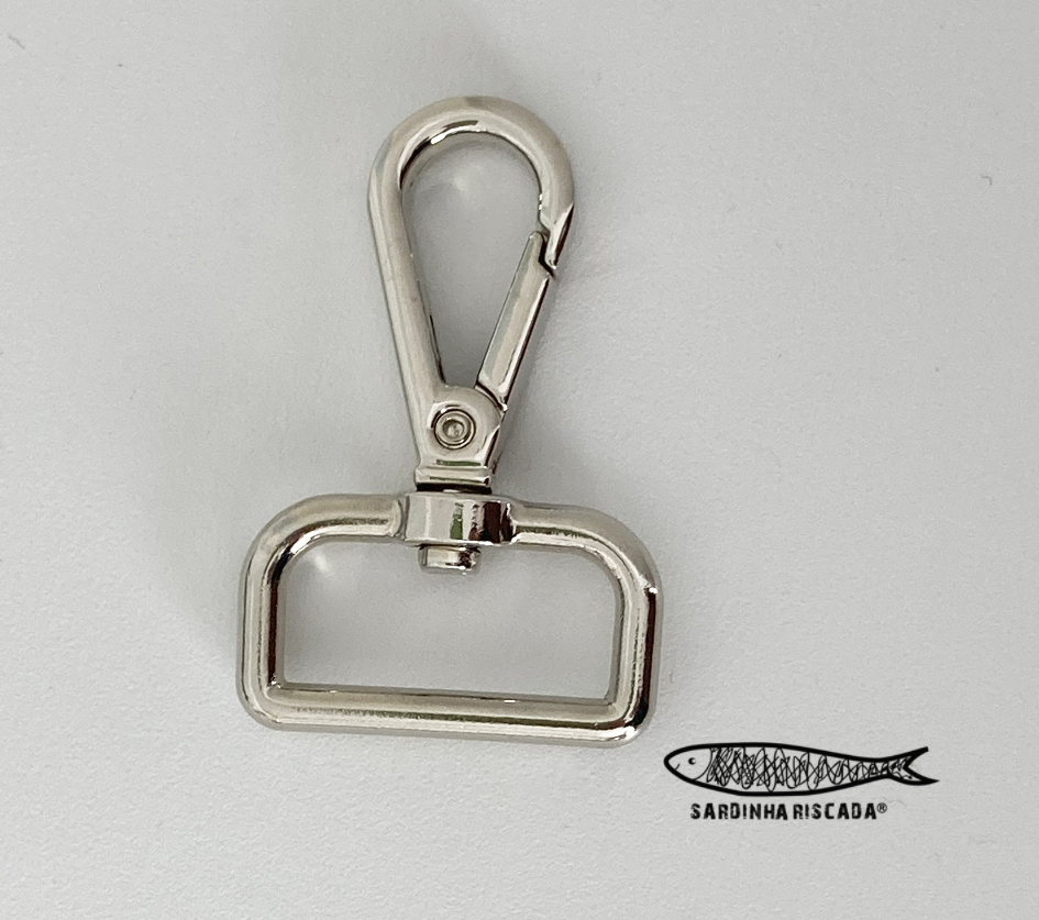 Mosquetão 25mm Prata - Base quadrada Mosquetão 25mm Prata - Base quadrada