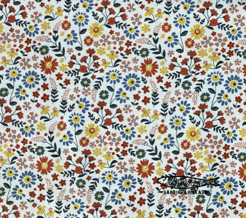 Algodão orgânico - Small Garden Vermelho Algodão orgânico - Small Garden Vermelho