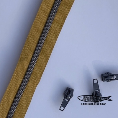 Fecho Zipper Metalizado - Antracite