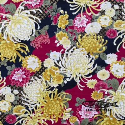 Flores Grandes fundo Vermelho