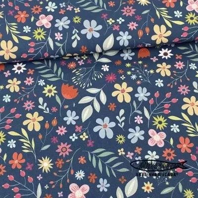 Canvas  - Flores fundo Azul