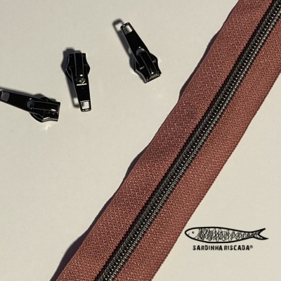 Fecho Zipper Metalizado - Antracite