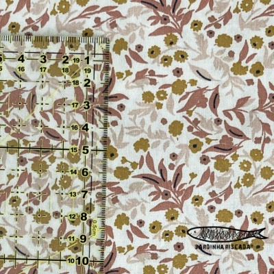 Flores campestres - Ramagem Salmão Flores campestres - Ramagem Salmão