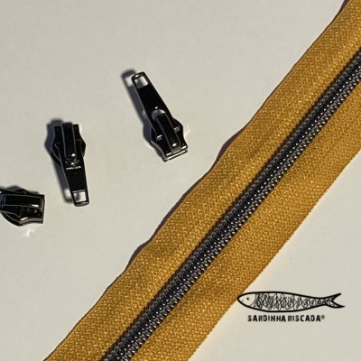 Fecho Zipper Metalizado - Antracite