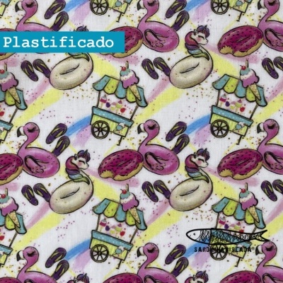 Unicórnio e Flamingo  - Plastificado