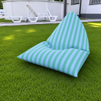 Puff de praia - Risca Verde e Azul