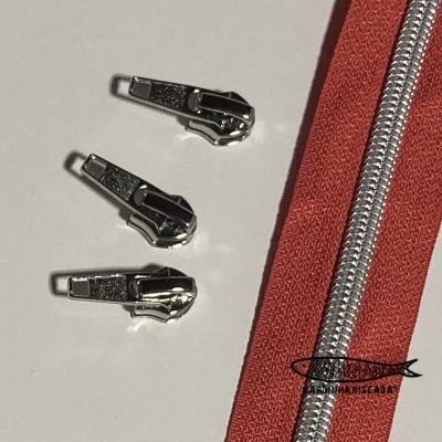 Fecho Zipper Metalizado - Prata