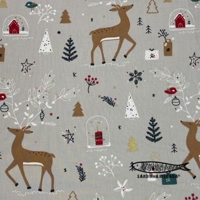 Renas e Pinheiros ( Com Glitter )