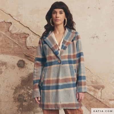 Xadrez Azul e Castanho  - Flanela de algodão