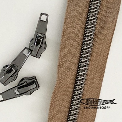 Fecho Zipper Metalizado - Antracite