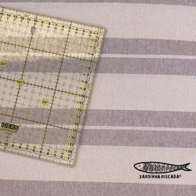 Linho Alentejano Reciclado - Riscas  Rosa