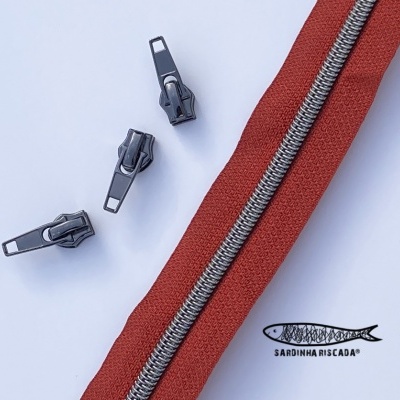 Fecho Zipper Metalizado - Antracite