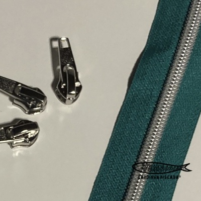 Fecho Zipper Metalizado - Prata