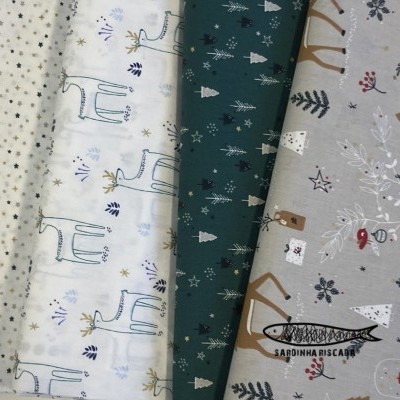 Renas e Pinheiros ( Com Glitter )