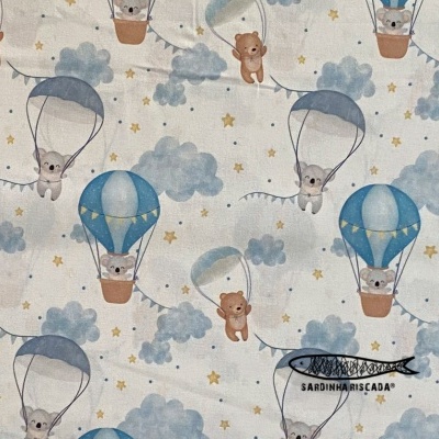 Bichinhos nas nuvens -  Balões e Paraquedas Azul