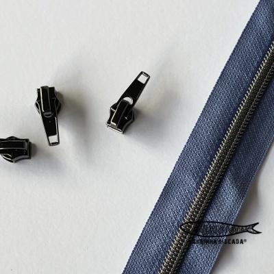 Fecho Zipper Metalizado - Antracite